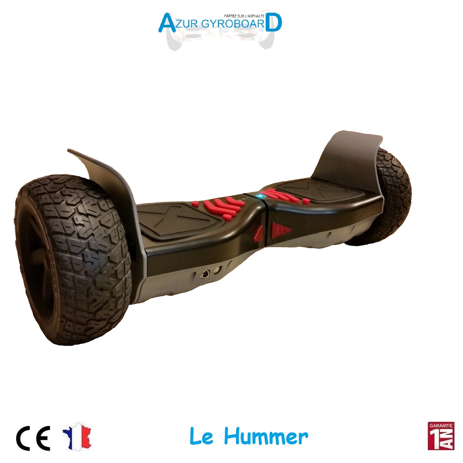 Hoverboard Hummer 8.5 Tout Terrain Hummer pédales rouge AZUR GYROBOARD -  Boutique